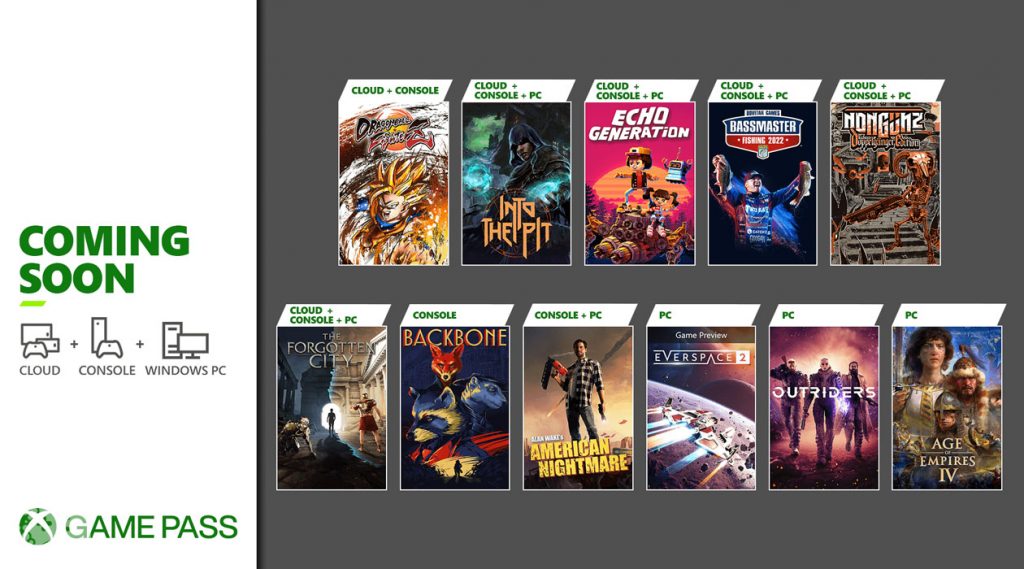 Lista gier październik 2021 Xbox Game Pass 2021