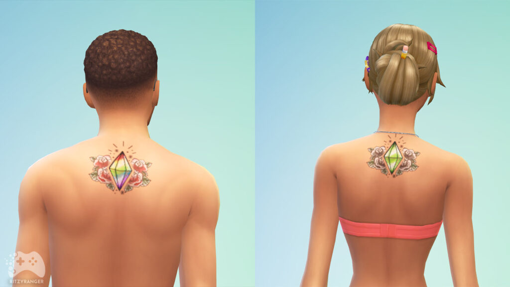 Tatuaż na plecach aktualizacja The Sims 4 październik 2022