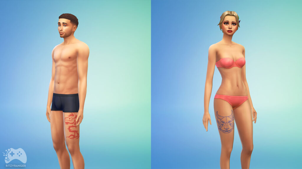 Tatuaże na udzie aktualizacja The Sims 4 październik 2022