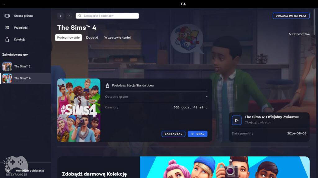 The Sims 4 w EA app na Windows