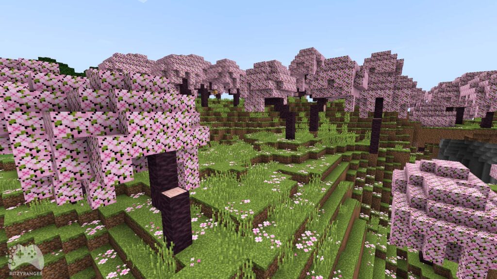 Wiśniowy biom Minecraft 1.20 Snapshot 23w07a