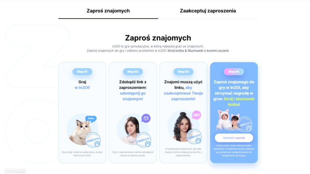 Nagrody za zaproszenie znajomych w inZOI