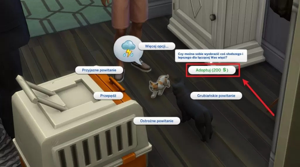 Adoptowanie psa w The Sims 4