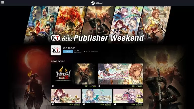 Koei Tecmo - weekend wydawcy na Steam marzec 2021