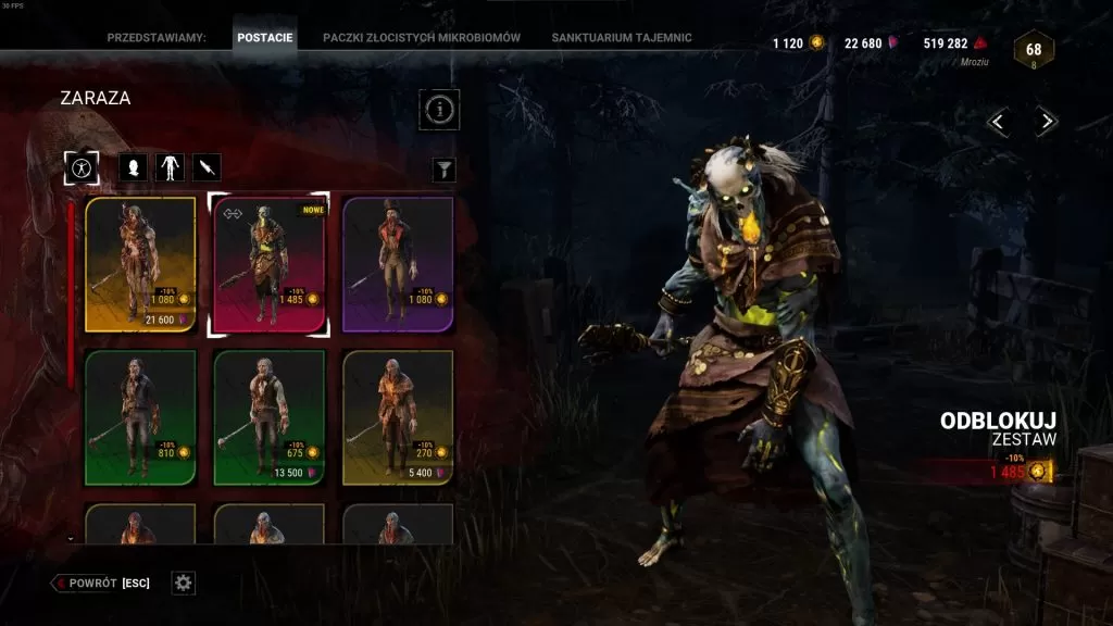 dbd ultra rzadki skin do Zarazy