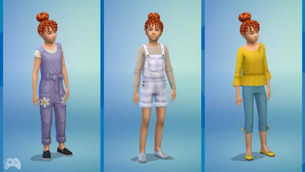 The Sims 4 Wiejska sielanka przegląd ubrania dla dziewczynek