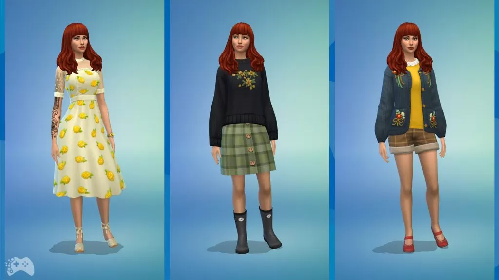 The Sims 4 Wiejska sielanka przegląd ubrania dla simek
