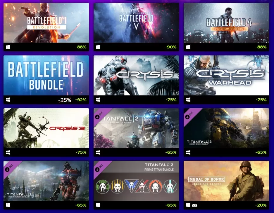 Lista gier w promocji EA Shooter Sale 2021 EA Shooter Sale 2021 - wyprzedaż gier
