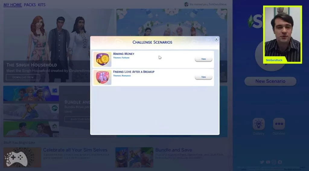 Wyzwania w The Sims 4 scenariusze