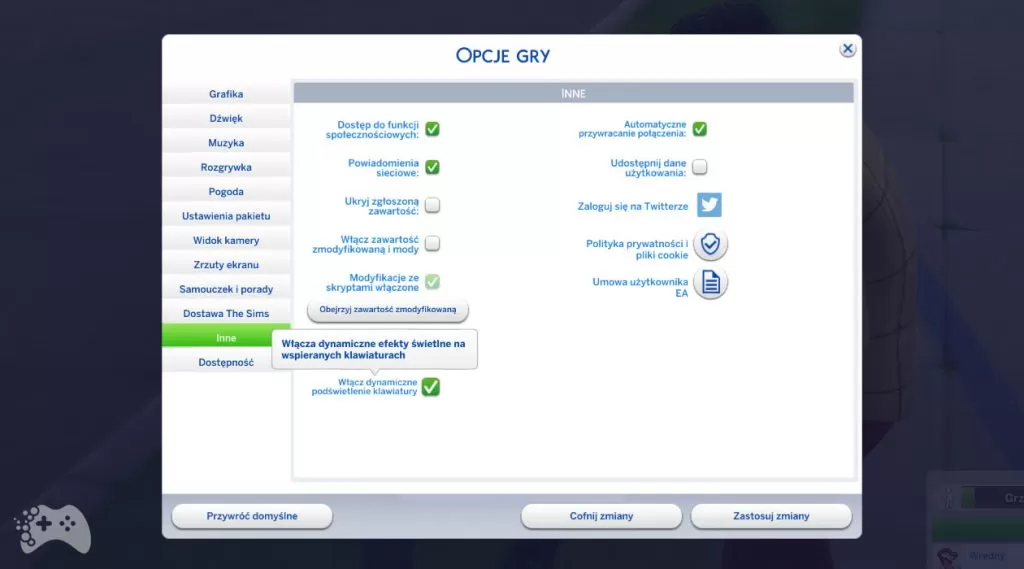 Logitech aktualizacja The Sims 4 listopad 2021