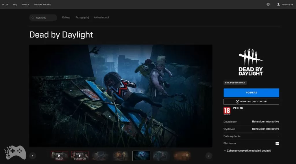 Dead by Daylight za darmo na Epic Games Store