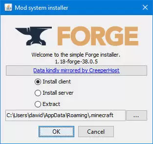 Instalacja Forge 1.18