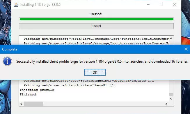 Poprawna instalacja Forge dla Minecrafta 1.18