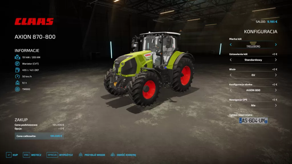 Mody do Farming Simulator 22:  Claas Axion 800