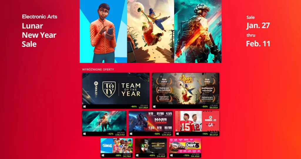Lista promocji na Steam od EA