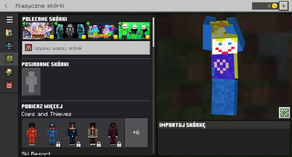 Nowa skórka Minecraft Windows Edition