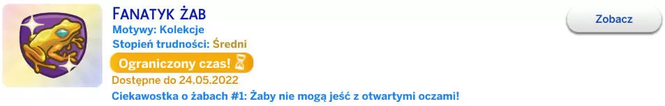 Nowy scenariusz fanatyk żab The Sims 4