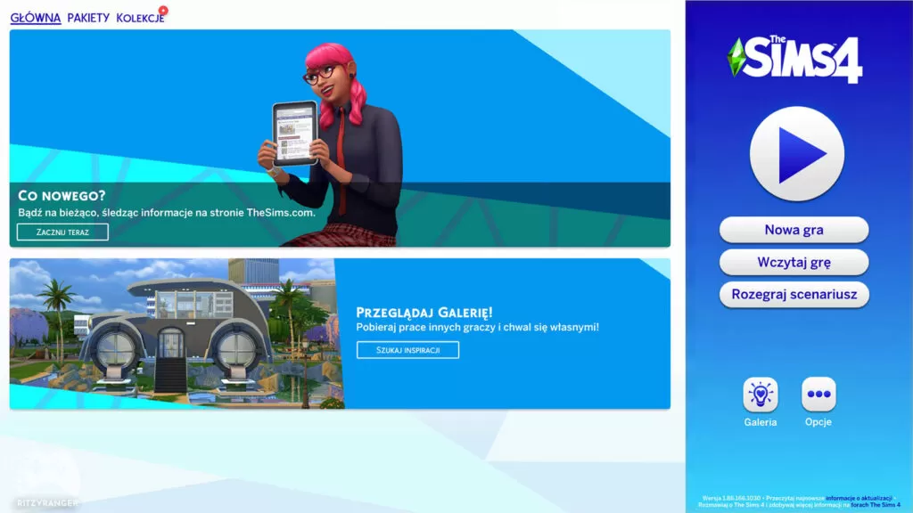 Poprzednie menu aktualizacja The Sims 4 kwiecień 2022