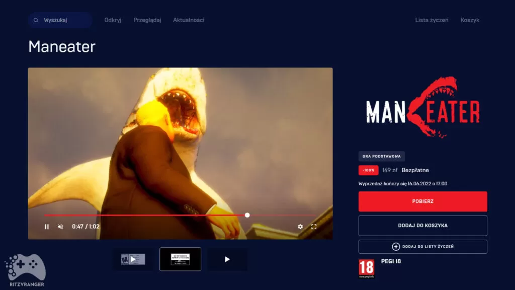 Maneater za darmo jak pobrać
