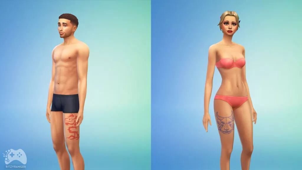 Tatuaże na udzie aktualizacja The Sims 4 październik 2022