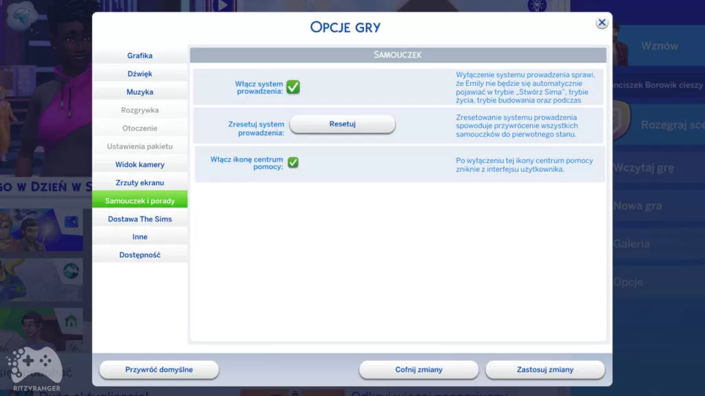 Wyłączenie samouczka aktualizacja The Sims 4 październik 2022