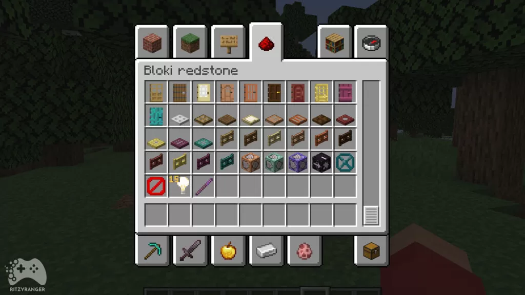 Bloki redstone Minecraft 1.20 Snapshot 22w44a