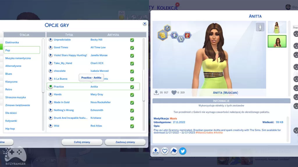 Listopad 2022 aktualizacja The Sims 4 Anitta