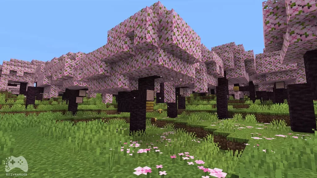 Kwiaty biom kwitnącej wiśni Minecraft 1.20