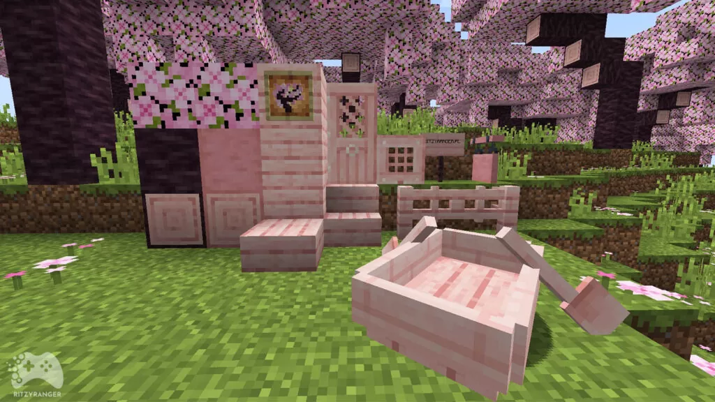 Przedmioty wiśniowe drewno Minecraft 1.20 Snapshot 23w07a