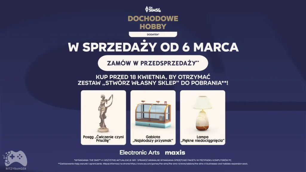 the sims 4 dochodowe hobby dodatkowa zawartość