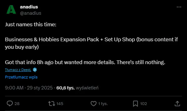 the sims 4 hobby i biznes przeciek