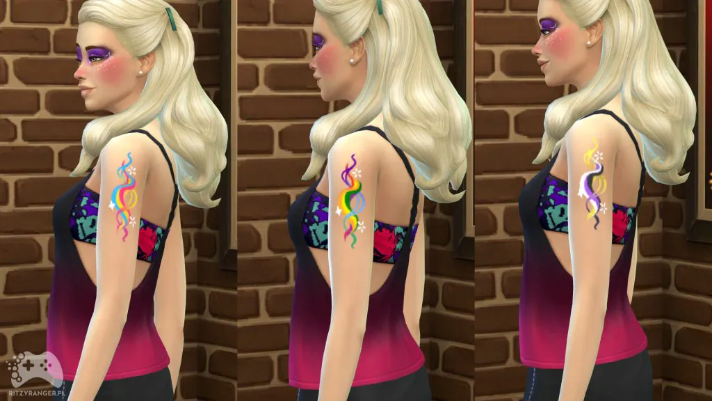 the sims 4 abstrakcyjny tatuaż na lewym ramieniu