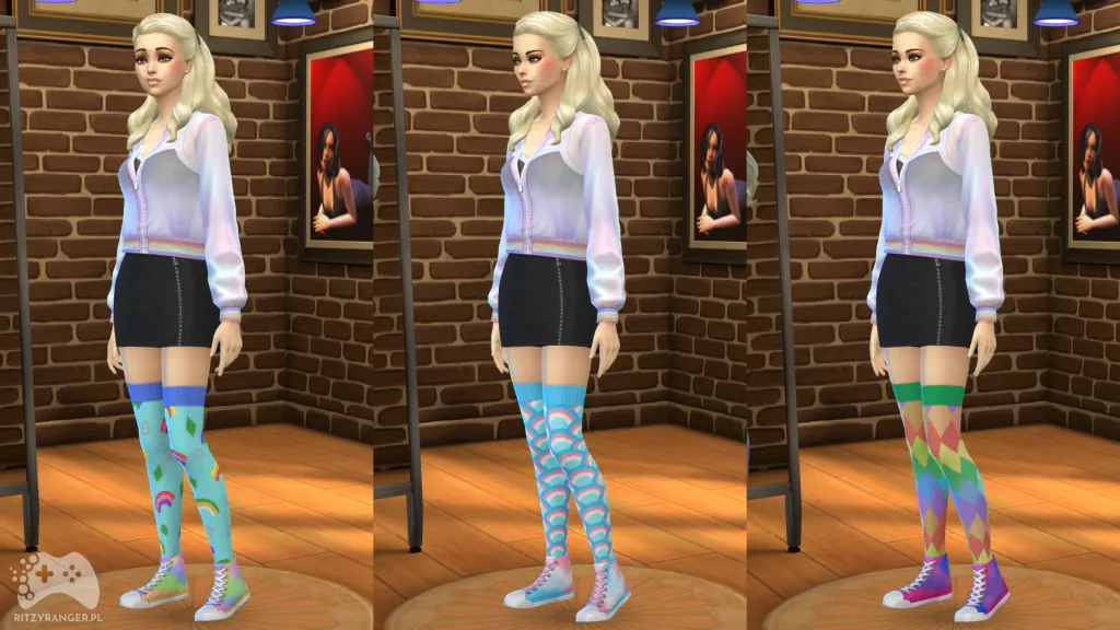 the sims 4 długie skarpetki i kolorowe trampki