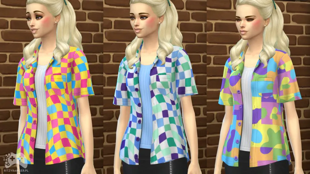 the sims 4 koszula z krótkim rękawem